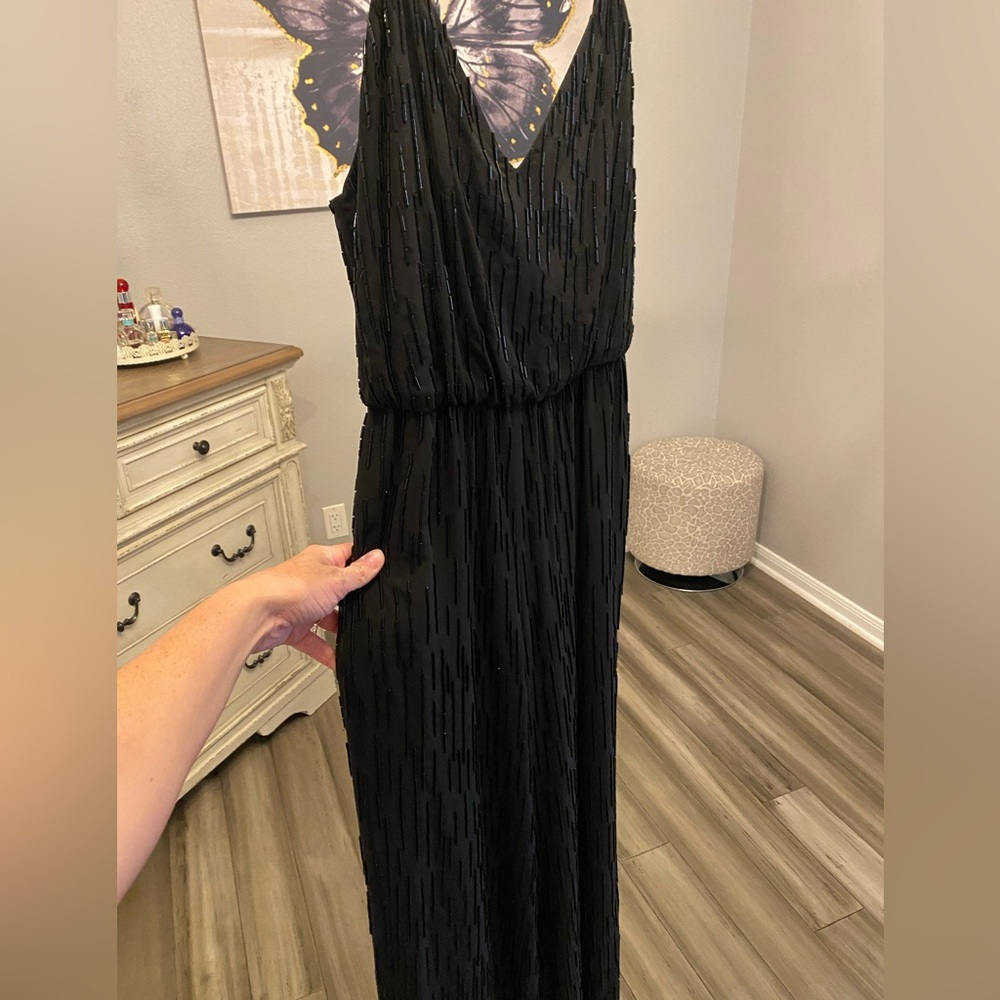 Alice + Olivia black beaded jumpsuit